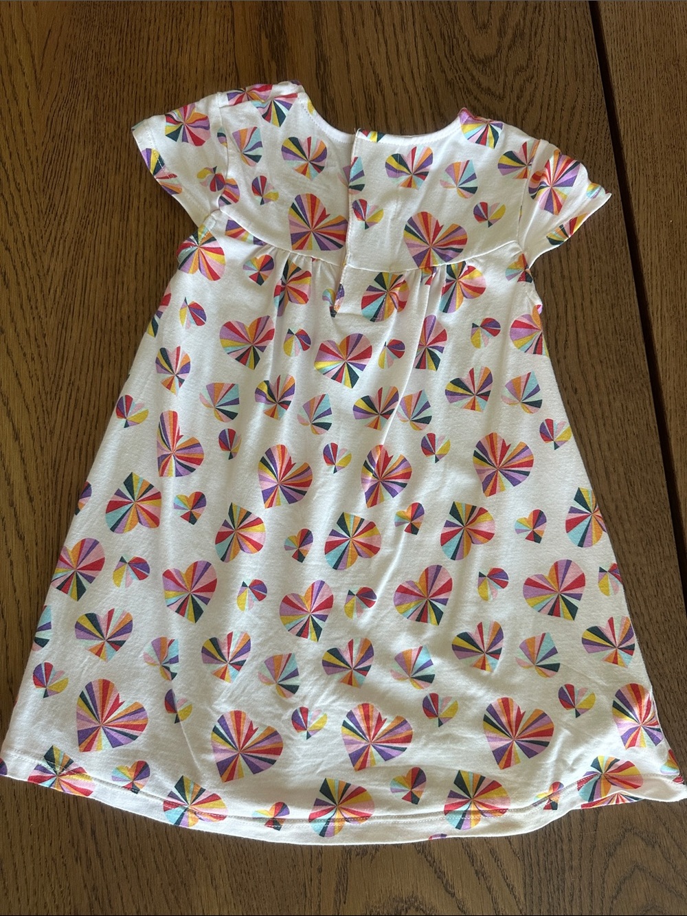 Magnetic me White Heart Print Girls Dress with Rainbow Pinwheel Hearts - Picture 4 of 9